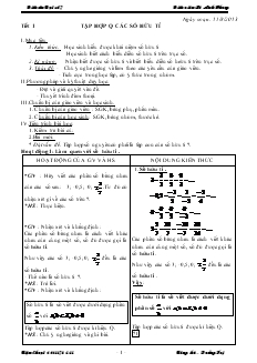 Giáo án Toán học 7 - Đại số - Học kỳ i