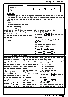 Giáo án Toán học 7 - Đại số - Tiết 14: Luyện tập
