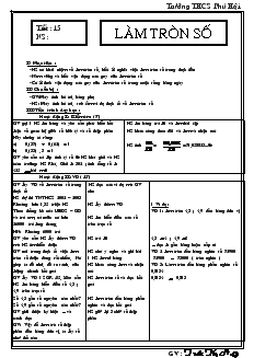 Giáo án Toán học 7 - Đại số - Tiết 15: Làm tròn số