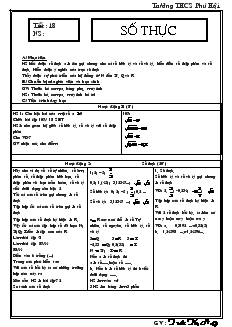 Giáo án Toán học 7 - Đại số - Tiết 18: Số thực