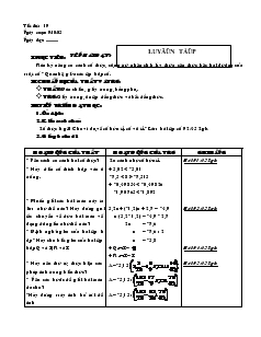 Giáo án Toán học 7 - Đại số - Tiết 19: Luyện tập