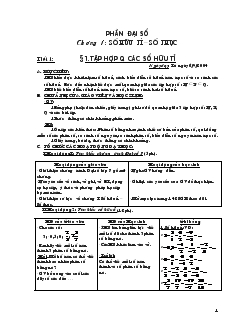 Giáo án Toán học 7 - Đại số - Tiết 1 đến tiết 19