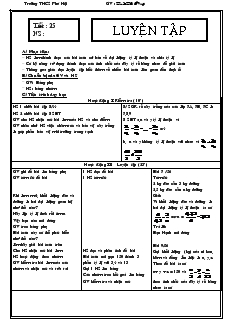 Giáo án Toán học 7 - Đại số - Tiết 25: Luyện tập
