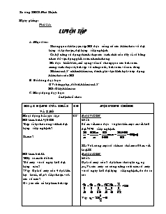 Giáo án Toán học 7 - Đại số - Tiết 28: Luyện tập