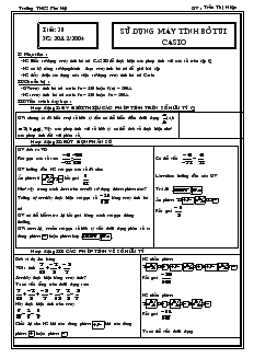 Giáo án Toán học 7 - Đại số - Tiết 38: Sử dụng máy tính bỏ túi casio