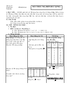 Giáo án Toán học 7 - Đại số - Tiết 47: Số trung bình cộng