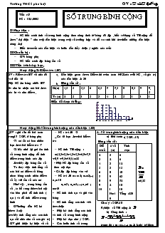 Giáo án Toán học 7 - Đại số - Tiết 47: Số trung bình cộng