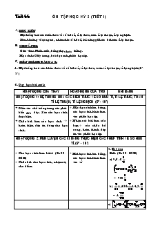 Giáo án Toán học 7 - Đại số - Tiết 66, 67