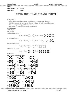 Giáo án Toán học 7 - Đại số  - Trường THCS Hải Sơn