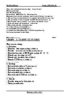 Giáo án Toán học 7 - Đại số  - Trường THCS Liên Vị