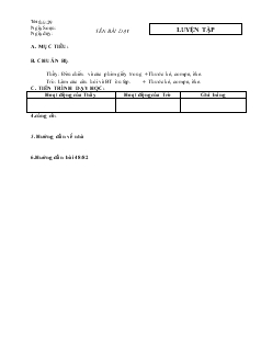 Giáo án Toán học 7 - Hình học  - Tiết 29: Luyện tập