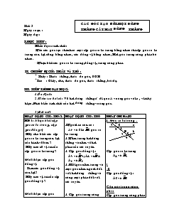 Giáo án Toán học 7 - Hình học  - Tiết 5: Các góc tạo bởi một đường thẳng cắt hai đường thẳng