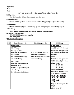 Giáo án Toán học 7 - Một số bài toán về đại lượng tỉ lệ thuận