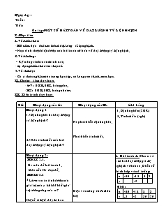 Giáo án Toán học 7 - Ôn tập: Một số bài toán về đại lượng tỷ lệ nghịch