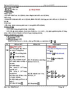 Giáo án Toán học 7 - Tiết: 10 - Bài 7: Tỉ lệ thức