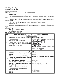 Giáo án Toán học 7 - Tiết 15: Làm tròn số