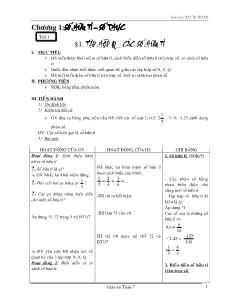 Giáo án Toán học 7 - Tiết 1 đến tiết 22