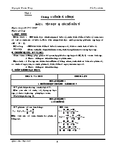 Giáo án Toán học 7 - Tiết 1 đến tiết 6