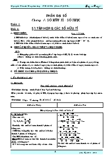 Giáo án Toán học 7 - Tiết 1 đến tiết 67