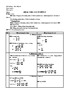 Giáo án Toán học 7 - Tiết 1: Nhân, chia các số hữu tỉ