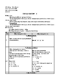 Giáo án Toán học 7 - Tiết 20: Ôn tập chương I