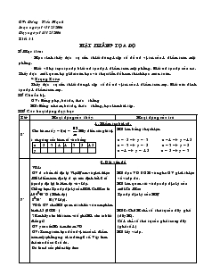 Giáo án Toán học 7 - Tiết 31: Mặt phẳng tọa độ