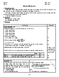 Giáo án Toán học 7 - Tiết 40: Trả bài Thi học kì 1