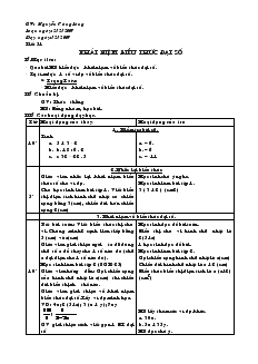 Giáo án Toán học 7 - Tiết 51: Khái niệm biểu thức đại số
