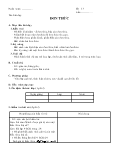 Giáo án Toán học 7 - Tiết 53: Đơn thức