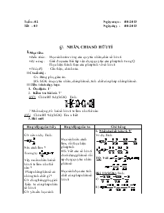 Giáo án Toán học 7 - Tuần 2