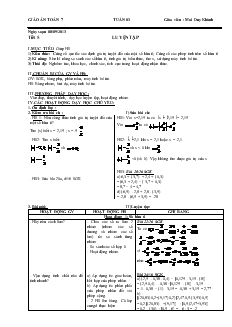 Giáo án Toán học 7 - Tuần 3