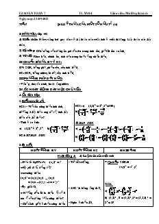 Giáo án Toán học 7 - Tuần 4