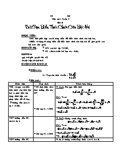 Giáo án Toán học 9 - Đại số - Tiết 13