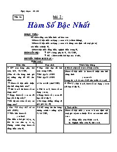 Giáo án Toán học 9 - Đại số  - Tiết 21: Hàm số bậc nhất