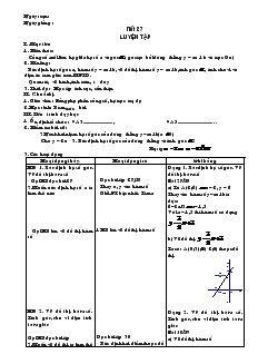 Giáo án Toán học 9 - Đại số - Tiết 27: Luyện tập