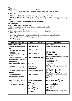 Giáo án Toán học 9 - Đại số - Tiết 37: Giải phương trình bằng phương pháp thế