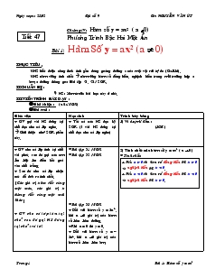 Giáo án Toán học 9 - Đại số - Tiết 47