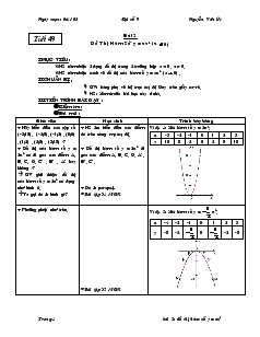 Giáo án Toán học 9 - Đại số - Tiết 49