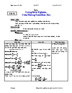 Giáo án Toán học 9 - Đại số - Tiết 53