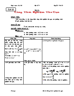 Giáo án Toán học 9 - Đại số - Tiết 55