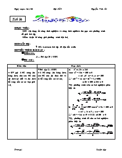 Giáo án Toán học 9 - Đại số - Tiết 56