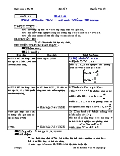 Giáo án Toán học 9 - Đại số - Tiết 57