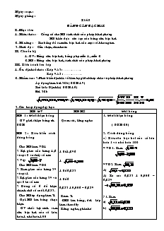 Giáo án Toán học 9 - Đại số - Tiết 8: Bảng căn bậc hai