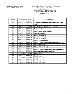 Giáo án tự chọn học kỳ II môn Toán 7