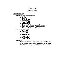 Kiẻm tra 45 môn: Đại số 7