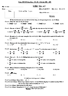 Kiểm tra 45 môn: Đại số 7