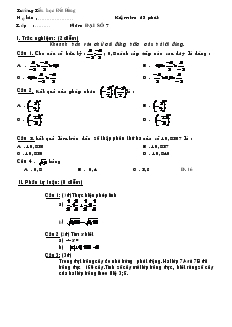 Kiểm tra 45 phút - Đại số 7