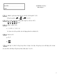 Kiểm tra 45 phút môn: Đại số 7