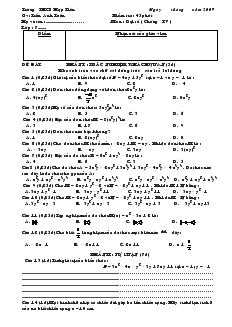 Kiểm tra: 45 phút Môn: Đại số 7 (Chương IV)