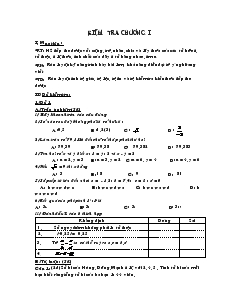 Kiểm tra chương I - Toán 7